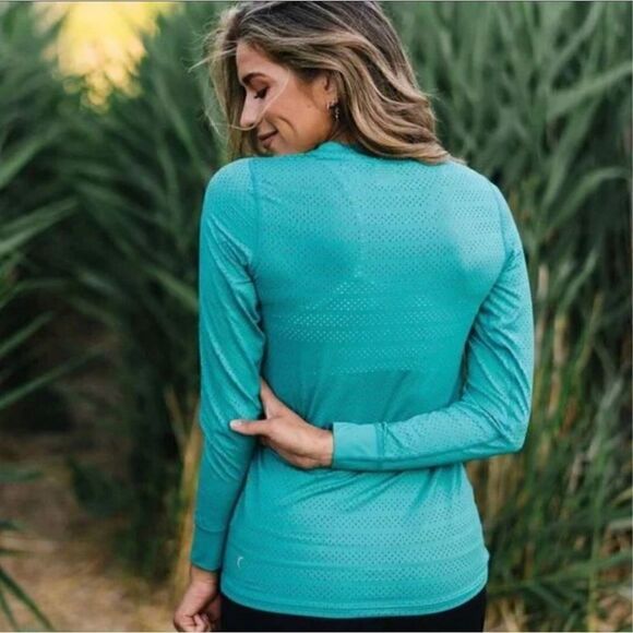 Zyia active teal green long sleeve chill top size XXL - Picture 2 of 11